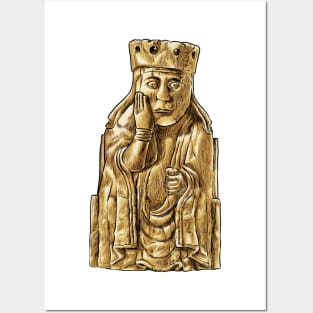 Noble Matriarch: The Lewis Chessmen Queen Design Posters and Art